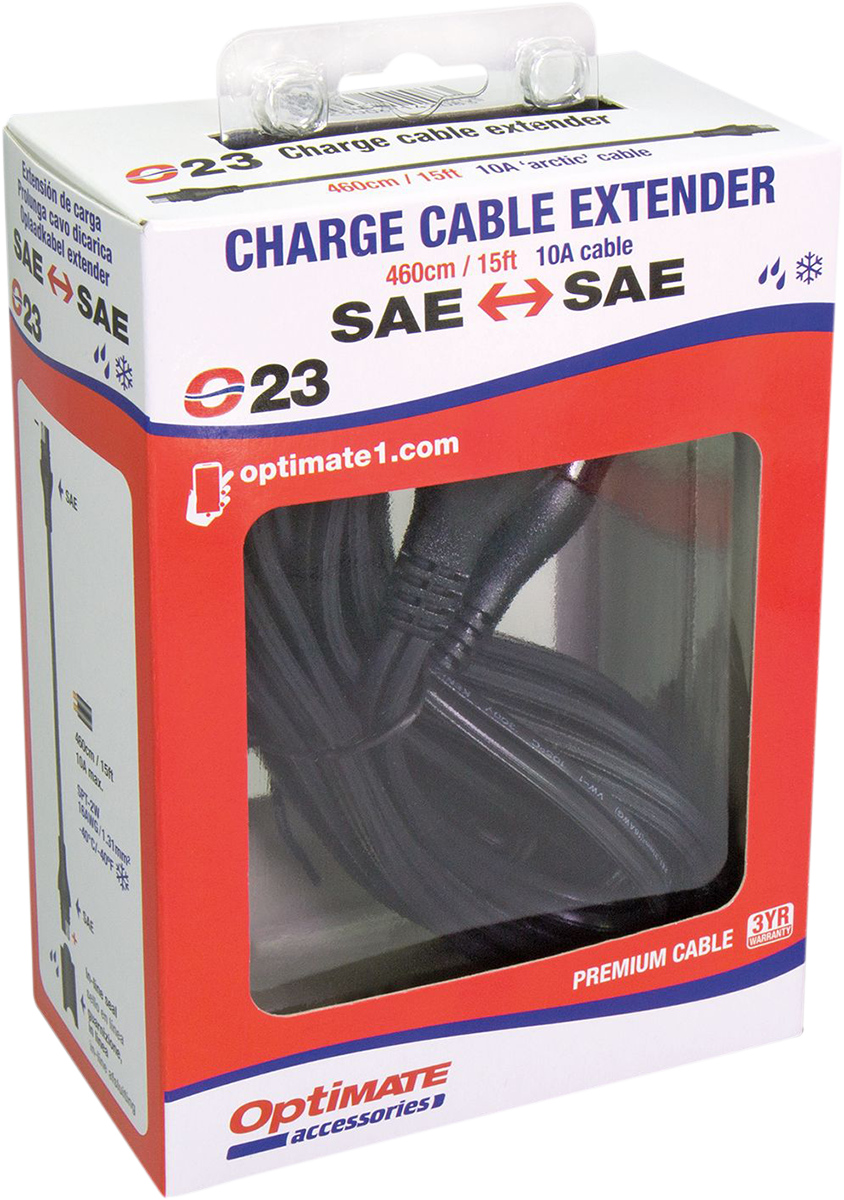 Câble Tecmate Optimate 10A SAE/SAE 15 pieds / 4,6 M (O-23)