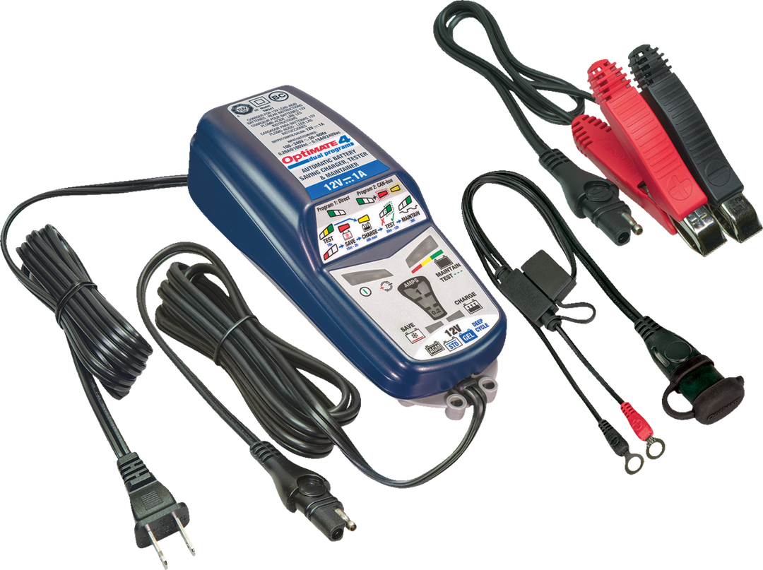 Tecmate Optimate 4 Dual Prog 9-Step 12V 1A Charger (TM-341)