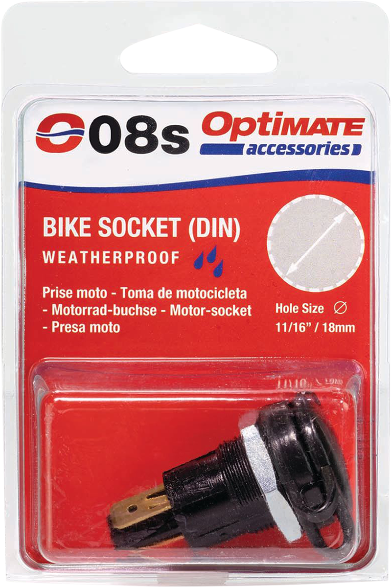 Tecmate Optimate DIN Socket With Flipcap (O-08S)