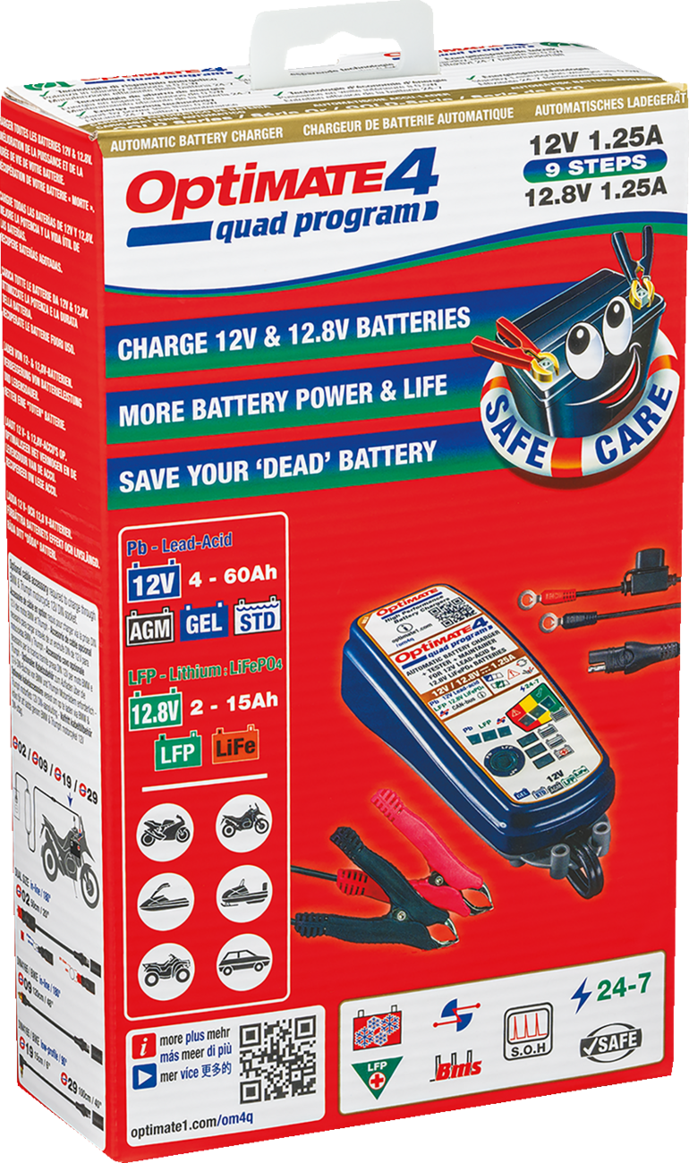 Chargeur/mainteneur de batterie Tecmate Optimate 4 Quad Program (TM-631)