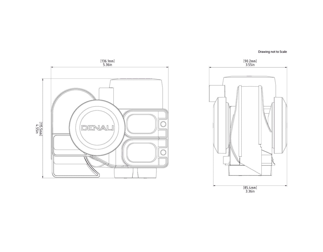 Klaxon pneumatique compact bicolore Denali SoundBomb