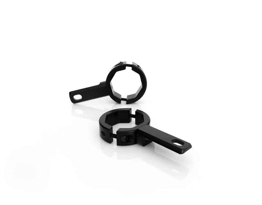 Support d'éclairage auxiliaire pour tube de fourche conventionnel Denali pour tubes de 39 mm à 49 mm (1,5 po à 1,875 po) de diamètre | Noir (rév07)