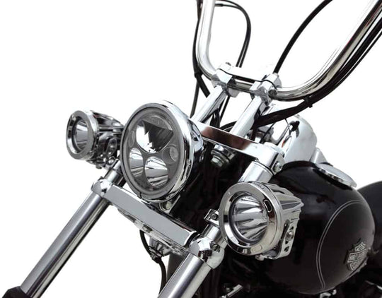 Denali Conventional Fork Tube Auxiliary Light Mount For 39mm-49mm (1.5in-1.875in) Diameter Tubes | Chrome